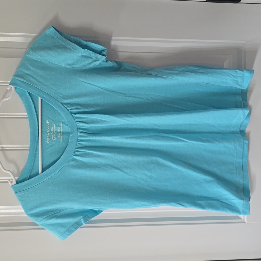 5 For 25 Nick & Sarah Women's Blue Short Sleeve Tee Large